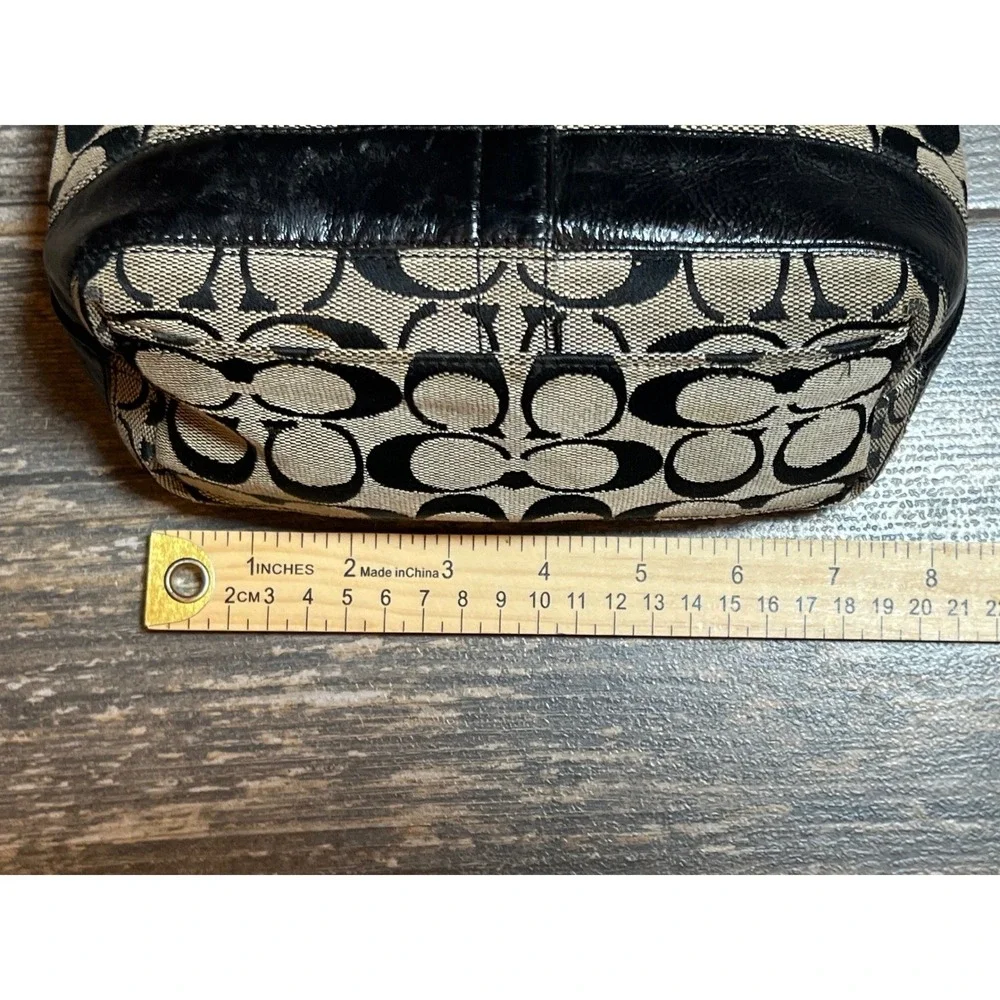 Coach Signature C‎ Canvas Legacy Trim Hobo Shoulder Bag Purse Cosmetic 41642 Y2K